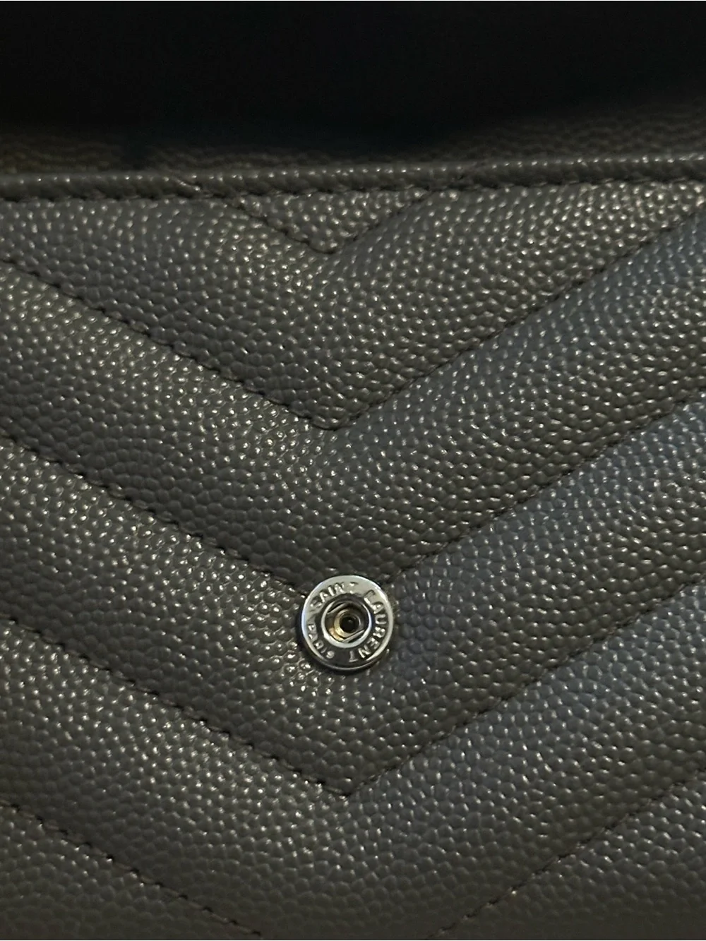 Authentic Saint Laurent Gray Quilted Leather Wallet with Silver YSL Emblem - Picture 11 of 14